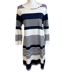 LILLY PULITZER Marlowe Striped Dress Sz XL Boat Neck Long Sleeve Coastal Travel